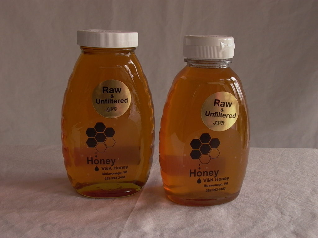 1 pound Glass Jar of Honey V&K Honey